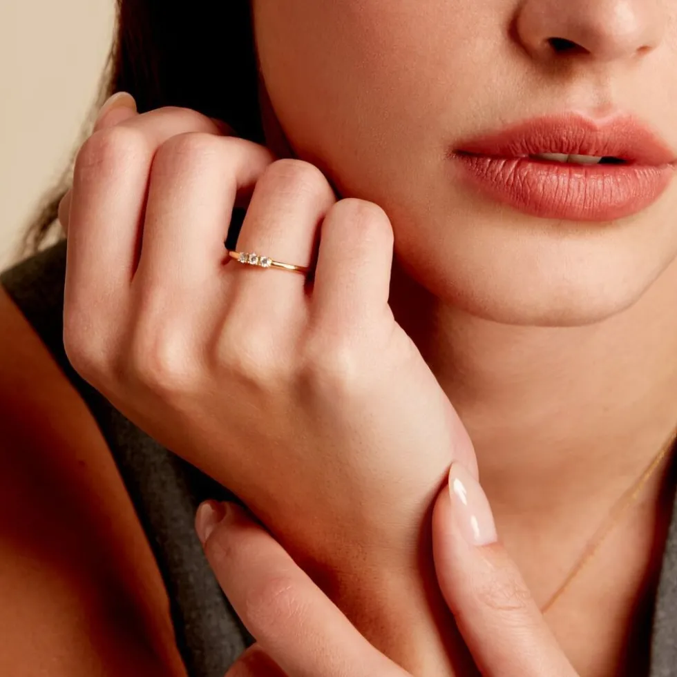 Bague Plaqué Or Jaune Shalice Oxydes De Zirconium