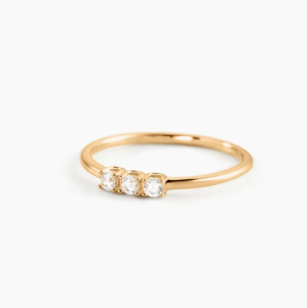 Bague Plaqué Or Jaune Shalice Oxydes De Zirconium