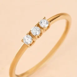 Bague Plaqué Or Jaune Shalice Oxydes De Zirconium
