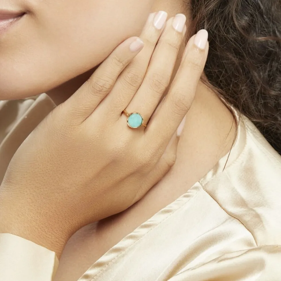 Bague Plaqué Or Neassa Amazonite