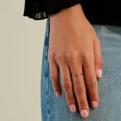 Bague Poem Argent Jaune Péridot
