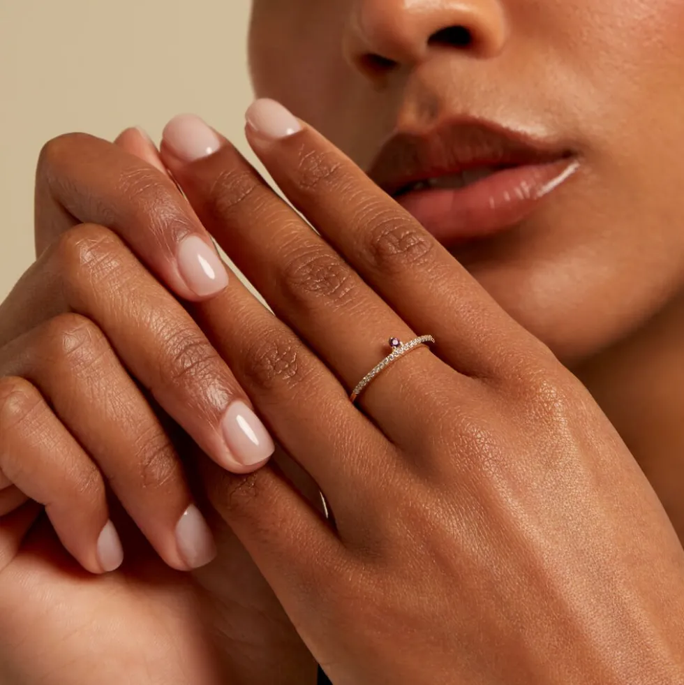 Bague Poem Argent Jaune Rhodolite Oxyde De Zirconium