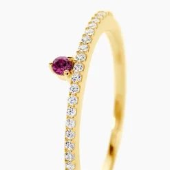 Bague Poem Argent Jaune Rhodolite Oxyde De Zirconium