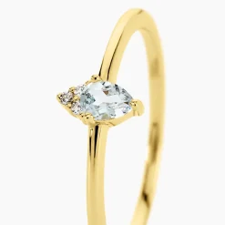 Bague Poem Argent Jaune Topaze Oxyde De Zirconium