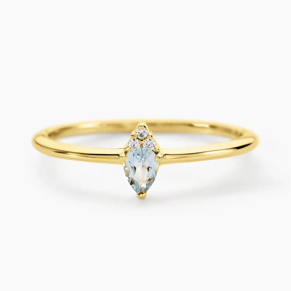 Bague Poem Argent Jaune Topaze Oxyde De Zirconium
