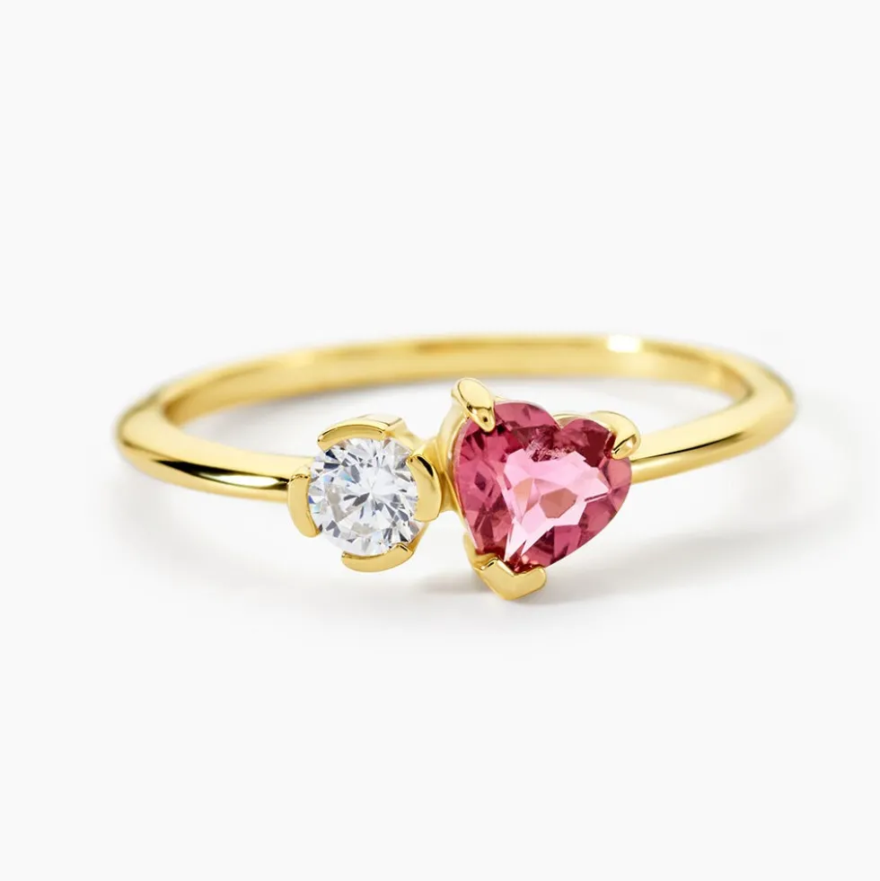 Bague Poem Argent Jaune Tourmaline Oxyde De Zirconium