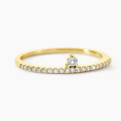Bague Poem Argent Jaune Topaze Oxyde De Zirconium