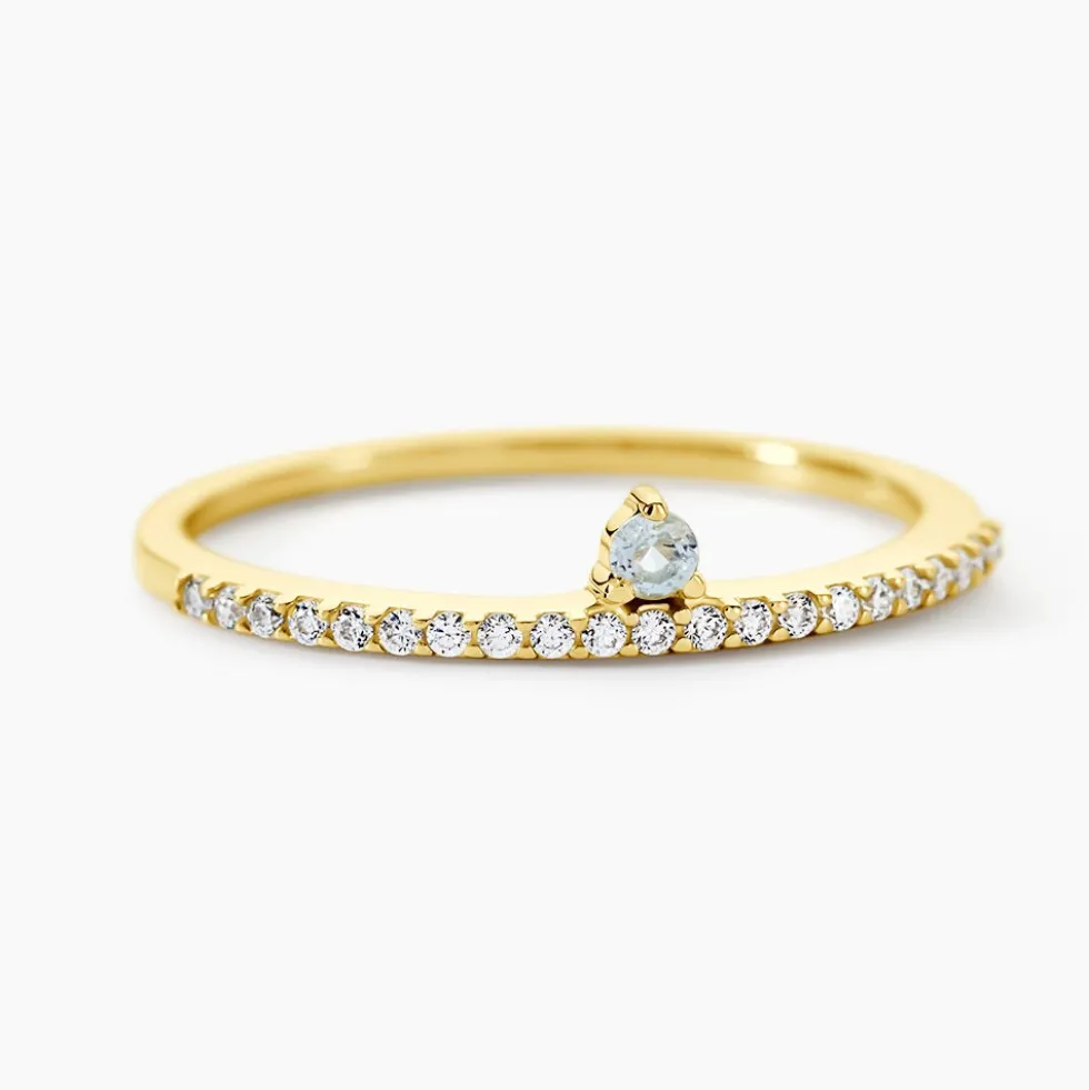 Bague Poem Argent Jaune Topaze Oxyde De Zirconium