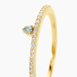 Bague Poem Argent Jaune Topaze Oxyde De Zirconium