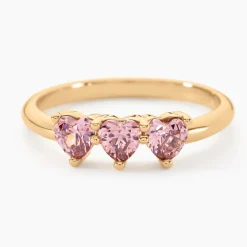 Bague Poésie Rosée Love Plaque Or Jaune Oxyde De Zirconium