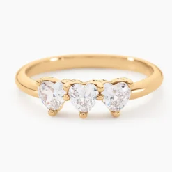 Bague Poésie Rosée Plaque Or Jaune Oxyde De Zirconium