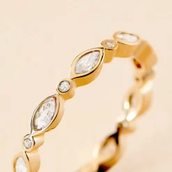 Bague Primavera Plaqué Or Jaune Oxyde De Zirconium