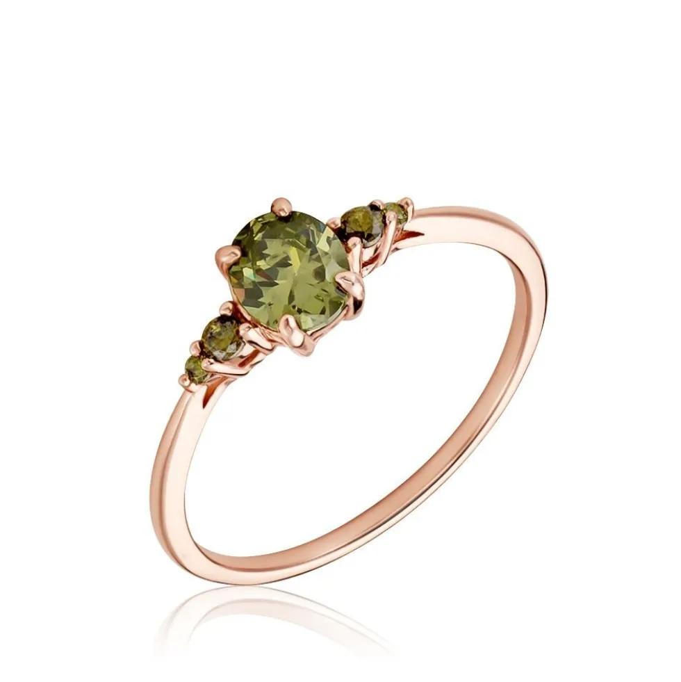 Bague Rainbow Argent Rose Oxyde De Zirconium
