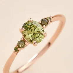 Bague Rainbow Argent Rose Oxyde De Zirconium