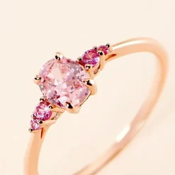 Bague Rainbow Argent Rose Oxyde De Zirconium