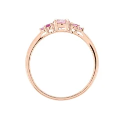 Bague Rainbow Argent Rose Oxyde De Zirconium