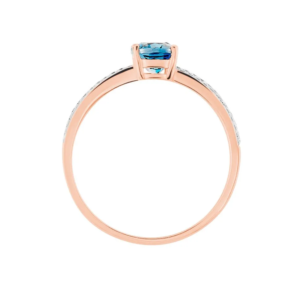 Bague Sarika Or Rose Topaze Et Oxyde De Zirconium