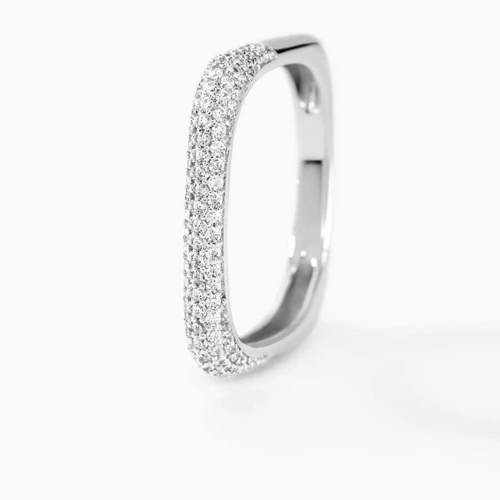 Bague Sattya Argent Blanc Oxyde De Zirconium