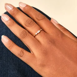 Bague Scintillante Plaqué Or Jaune Oxyde De Zirconium