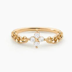 Bague Serenity Plaque Or Jaune Oxyde De Zirconium
