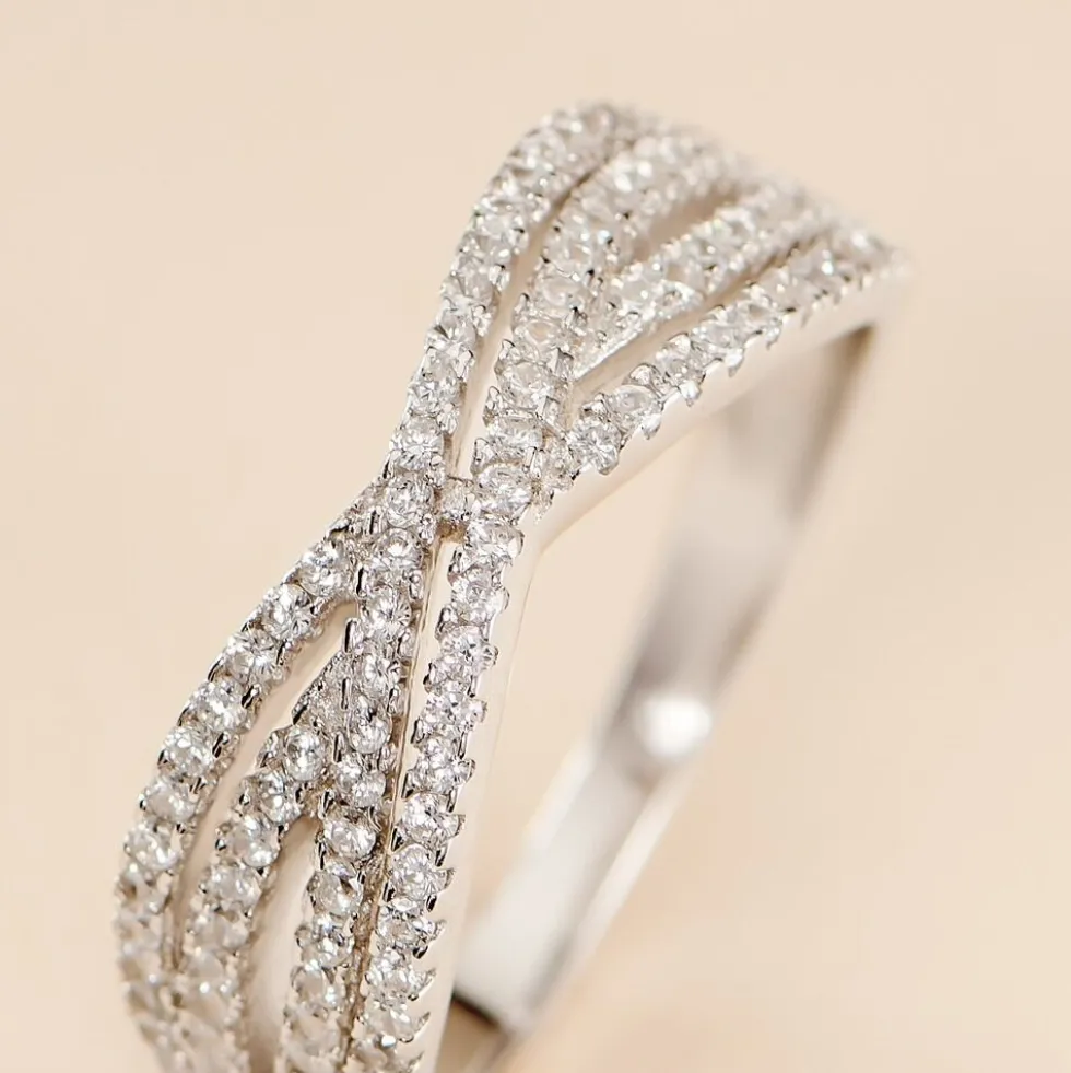 Bague Sharise Argent Blanc Oxyde De Zirconium