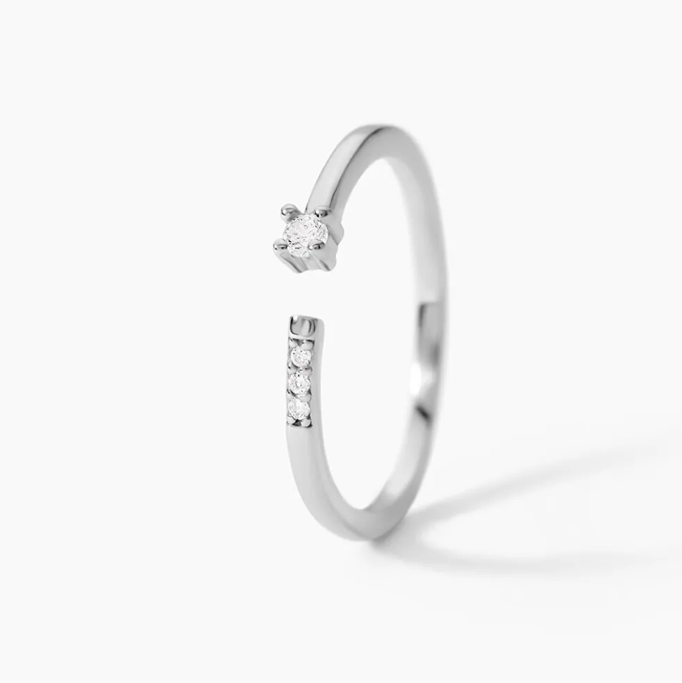 Bague Sherrie Argent Blanc Oxyde De Zirconium