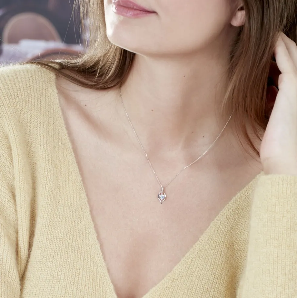 Bague Silucia Or Blanc Topaze Et Oxyde De Zirconium