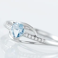 Bague Silucia Or Blanc Topaze Et Oxyde De Zirconium