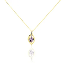Bague Silucia Or Jaune Amethyste Et Oxyde De Zirconium