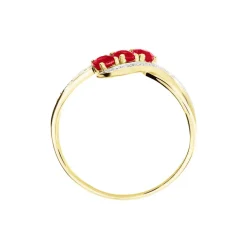 Bague Simma Or Jaune Diamant Et Rubis