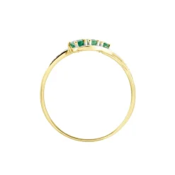 Bague Simma Or Jaune Diamant Et Emeraude