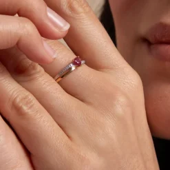 Bague Skylar Or Bicolore Rubis Diamant