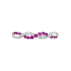 Bague Sofia Or Blanc Rubis Et Diamant