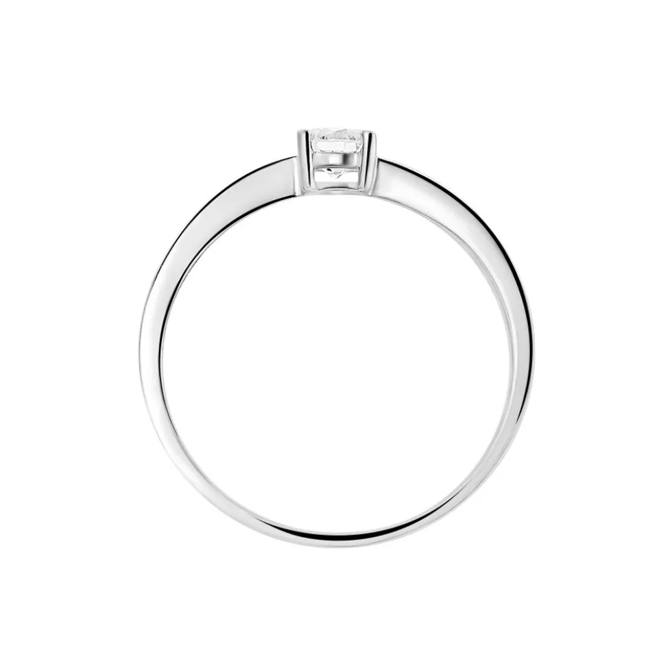 Bague Solitaire Abriel Or Blanc Oxyde De Zirconium