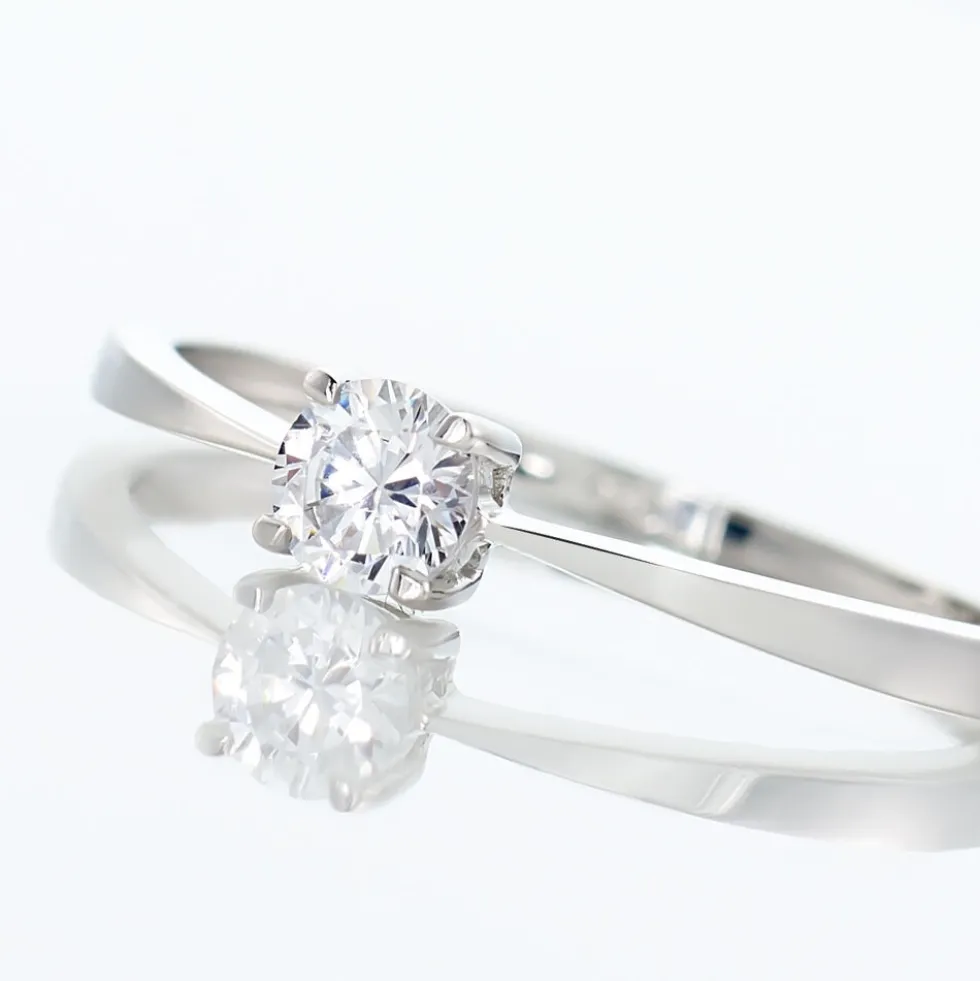 Bague Solitaire Abriel Or Blanc Oxyde De Zirconium