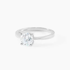Bague Solitaire Abriel Or Blanc Oxyde De Zirconium