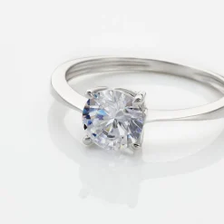 Bague Solitaire Abriel Or Blanc Oxyde De Zirconium