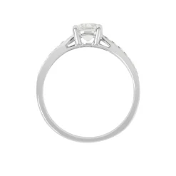 Bague Solitaire Accompagné Aramis Or Blanc Diamant Synthétique