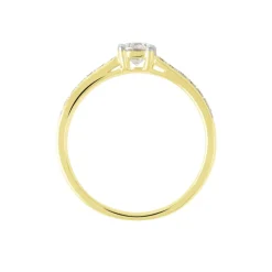 Bague Solitaire Accompagné Aramis Or Jaune Diamant Synthétique