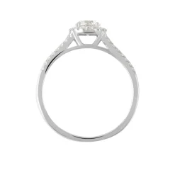 Bague Solitaire Accompagné Sosanna Or Blanc Diamant Synthétique