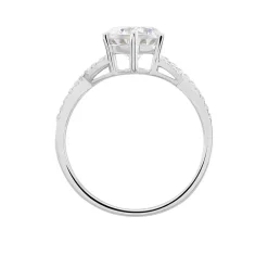 Bague Solitaire Alassane Or Blanc Oxyde De Zirconium