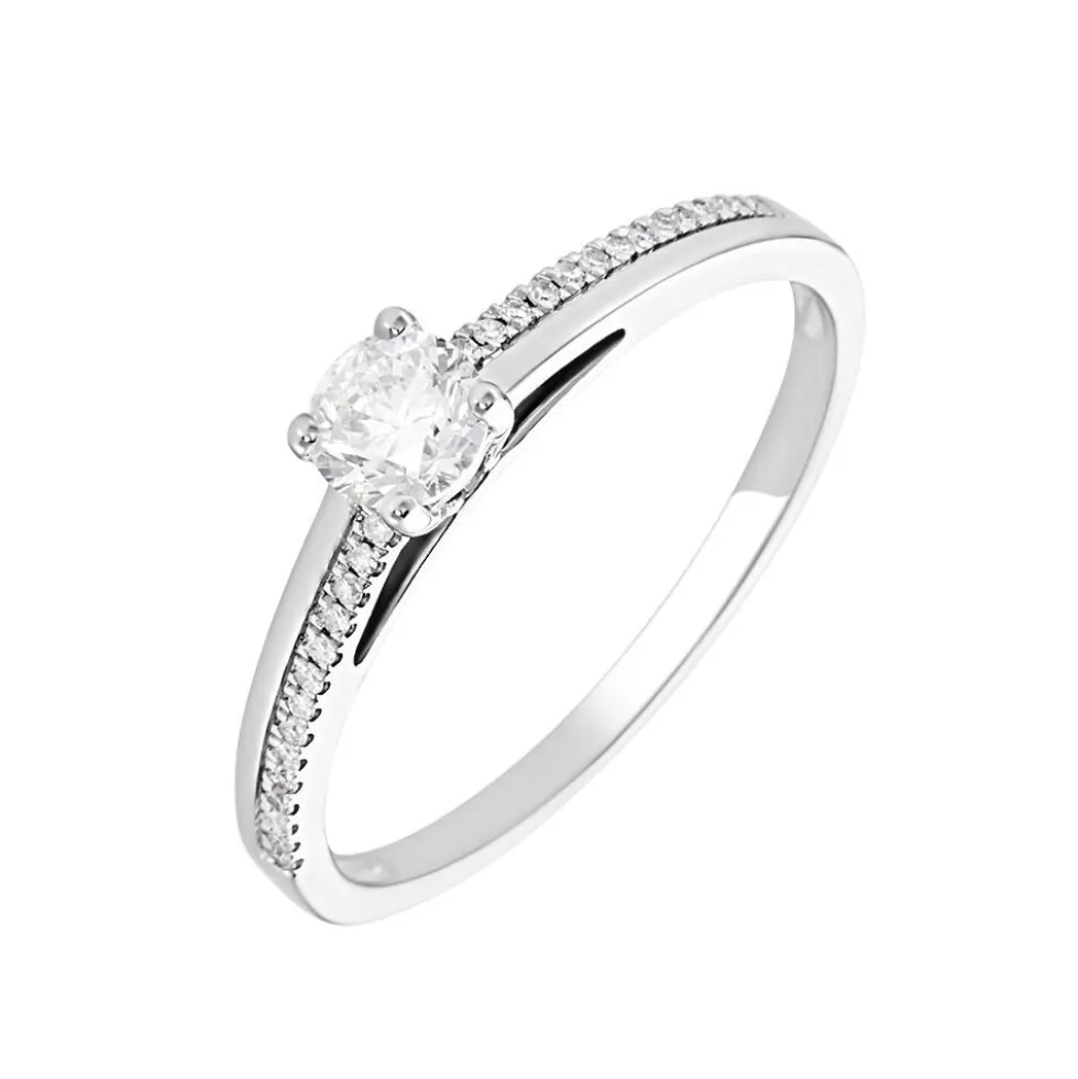 Bague Solitaire Alexandra Or Blanc Diamant