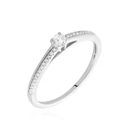 Bague Solitaire Alexandra Or Blanc Diamant