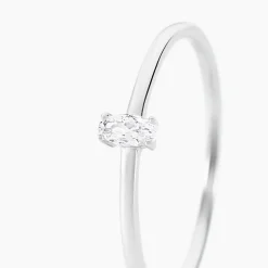 Bague Solitaire Argent Blanc 1er Solitaire Oxyde De Zirconium