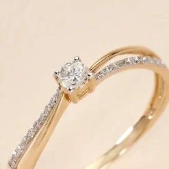 Bague Solitaire Asia Or Jaune Diamant