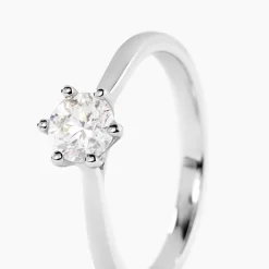 Bague Solitaire Athena Or Blanc Diamant