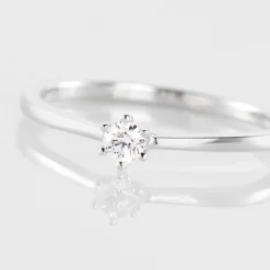 Bague Solitaire Athena Or Blanc Diamant