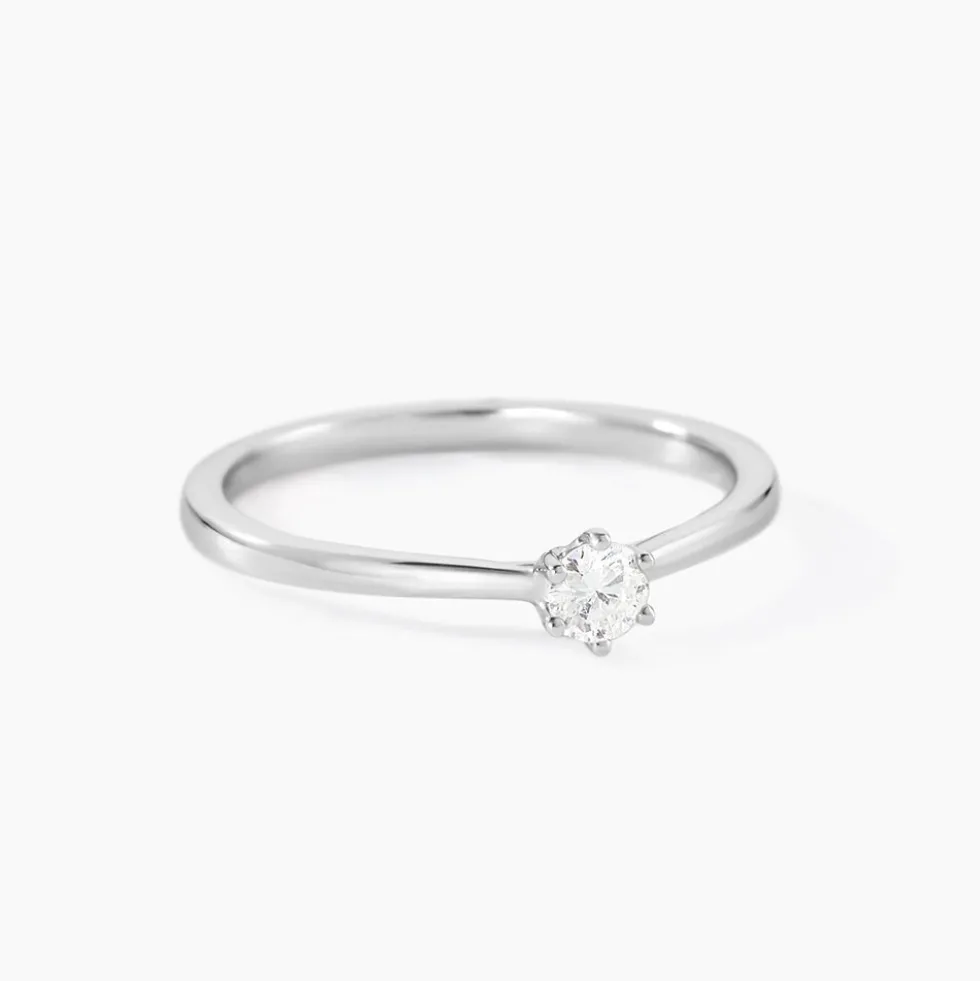 Bague Solitaire Athena Or Blanc Diamant
