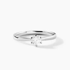 Bague Solitaire Athena Or Blanc Diamant