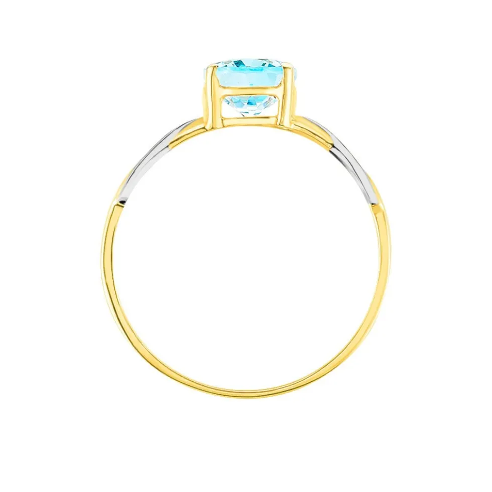Bague Solitaire Bonnie Or Bicolore Topaze